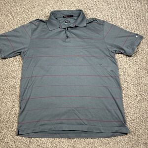Vintage Nike Fit Dry Tiger Woods Collection Polo Shirt Men’s L Gray Stripes